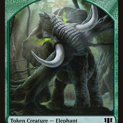 Elephant // Elf Warrior Double-Sided Token [Commander 2014 Tokens]