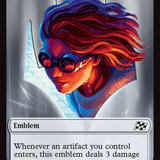 Emblem - Chandra, Spark Hunter // Vehicle Double-Sided Token [Aetherdrift Tokens]