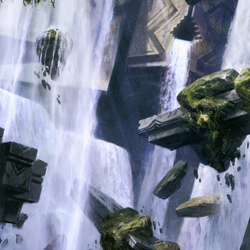 Island // Island (AZNR-010) (Borderless) [Zendikar Rising Art Series] Foil