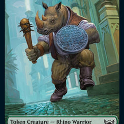 Treasure (014) // Rhino Warrior Double-Sided Token [Streets of New Capenna Tokens]