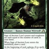 Sage of Ancient Lore // Werewolf of Ancient Hunger [Shadows over Innistrad Prerelease Promos]