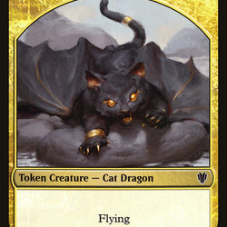 Gold // Cat Dragon Double-Sided Token [Commander 2017 Tokens]