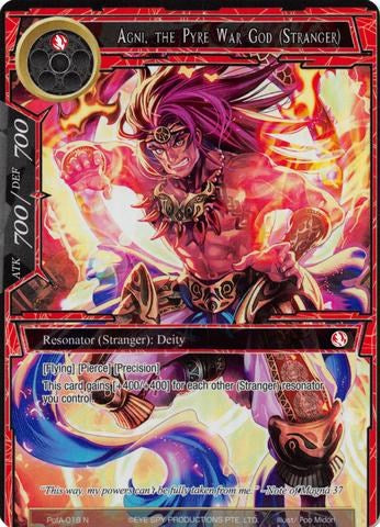 Agni, the Pyre War God (Stranger) (Full Art) (PofA-018) [Alice Origin IV: Prologue of Attoractia]
