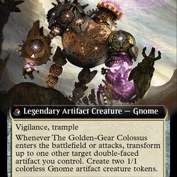 Tetzin, Gnome Champion // The Golden-Gear Colossus (Extended Art) [The Lost Caverns of Ixalan Commander]