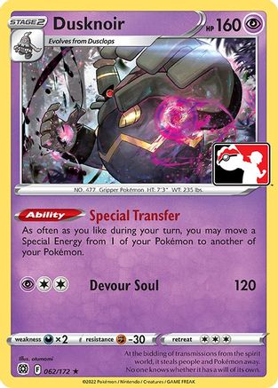 Dusknoir - 62/172 [Prize Pack Series Cards] - Holofoil