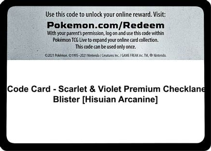 Code Card - Scarlet & Violet Premium Checklane Blister [Hisuian Arcanine] [SV01 Scarlet & Violet Base Set]