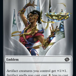 Powerstone // Saheeli, Filigree Master Emblem Double-Sided Token [The Brothers' War Tokens]