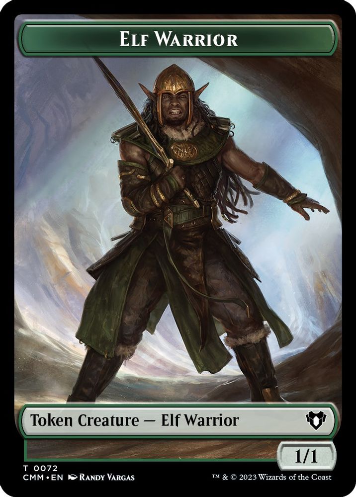 Elf Warrior // Cleric Double-Sided Token (CMM-72 // 62) [Commander Masters]