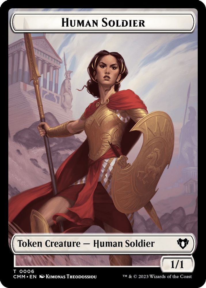 Human Soldier // Cat (0005) Double-Sided Token (CMM-6 // 5) [Commander Masters] Foil