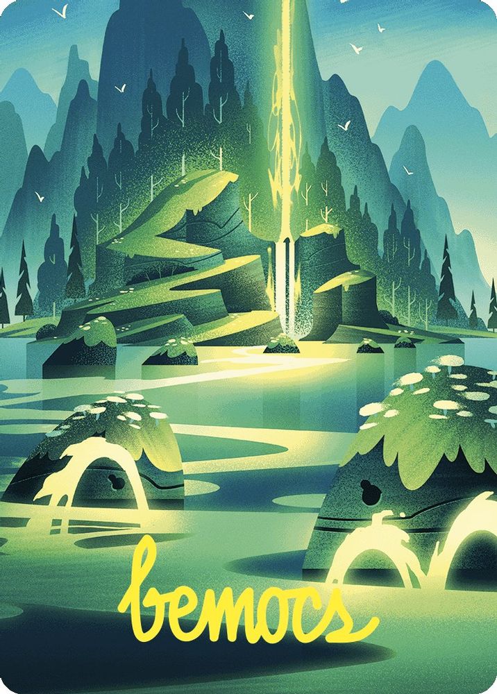 Leyline of Abundance Art Card (Gold-Stamped Signature) (ASWOE-073) [Art Series: Wilds of Eldraine]