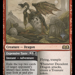 Decadent Dragon // Expensive Taste (Promo Pack) [Wilds of Eldraine Promos]