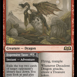 Decadent Dragon // Expensive Taste [Wilds of Eldraine Prerelease Promos]