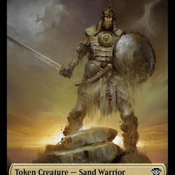 Plant // Sand Warrior Double-Sided Token [Outlaws of Thunder Junction Commander Tokens]