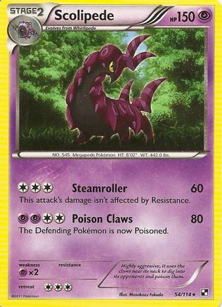 Scolipede - 54/114 (Cracked Ice Holo) [Blister Exclusives] - Holofoil