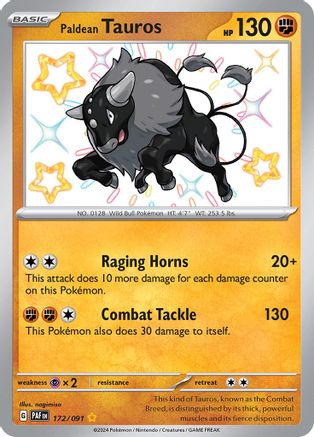 Paldean Tauros - 172/091 [SV Paldean Fates] - Holofoil