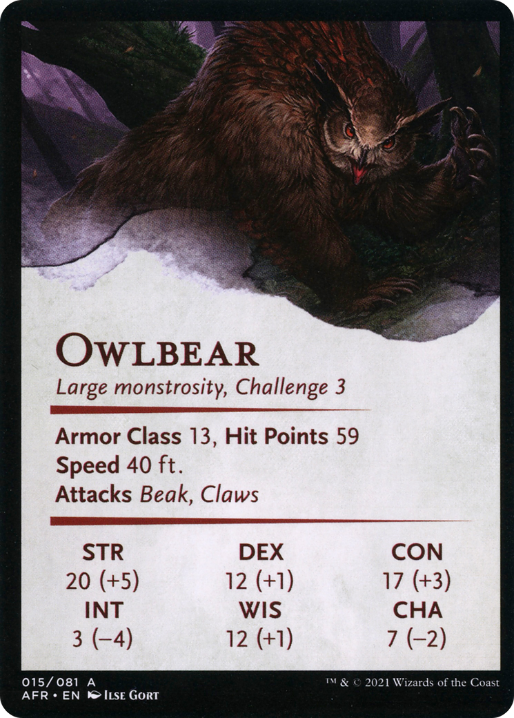 Owlbear // Owlbear (AAFR-015) (Borderless) [Adventures in the Forgotten Realms Art Series] Foil