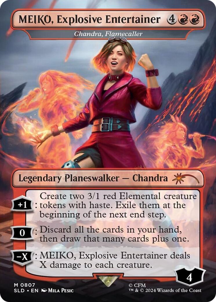MEIKO, Explosive Entertainer - Chandra, Flamecaller (Japanese) [Secret Lair Drop Series]