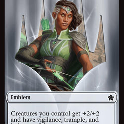 Emblem - Vivien Reid // Elf Warrior Double-Sided Token [Foundations Tokens]