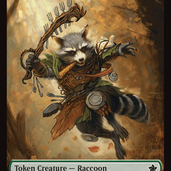 Elf Warrior // Raccoon Doubled-Sided Token [Foundations Tokens]