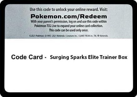 Code Card - Surging Spark Elite Trainer Box [SV08 Surging Sparks]