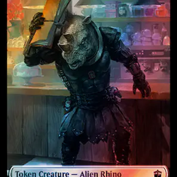 Alien Rhino // Cyberman Double-Sided Token (Surge Foil) [Doctor Who Tokens]