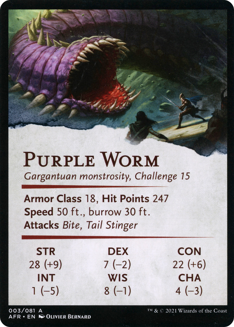 Purple Worm // Purple Worm (AAFR-003) (Borderless) [Adventures in the Forgotten Realms Art Series] Foil