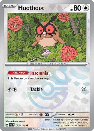 Hoothoot (077/131) (Master Ball Pattern) [Scarlet & Violet: Prismatic Evolutions]