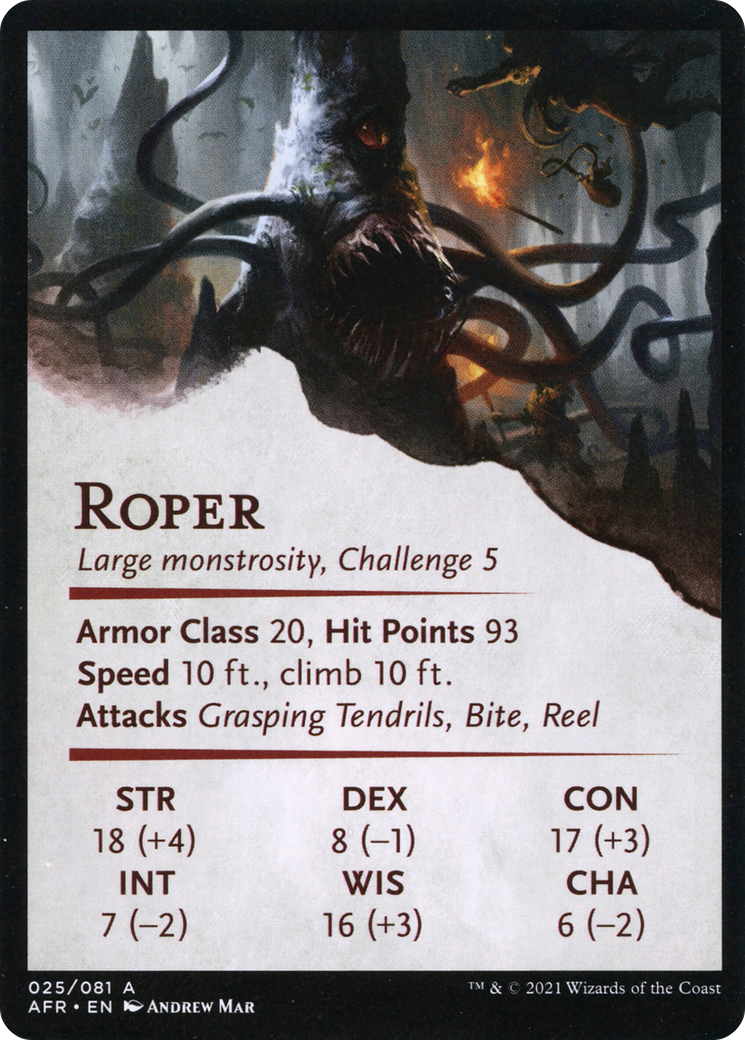 Lurking Roper // Roper (AAFR-025) (Borderless) [Adventures in the Forgotten Realms Art Series] Foil