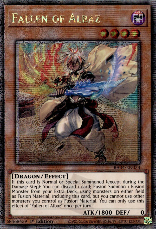 Fallen of Albaz (New Art) [RA04-EN034] Quarter Century Secret Rare