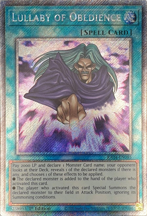 Lullaby of Obedience [RA04-EN085] Platinum Secret Rare
