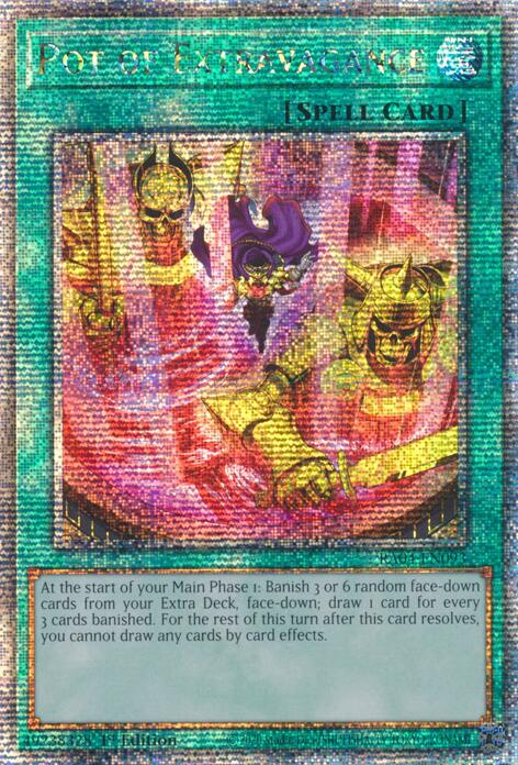 Pot of Extravagance (New Art) [RA04-EN093] Quarter Century Secret Rare