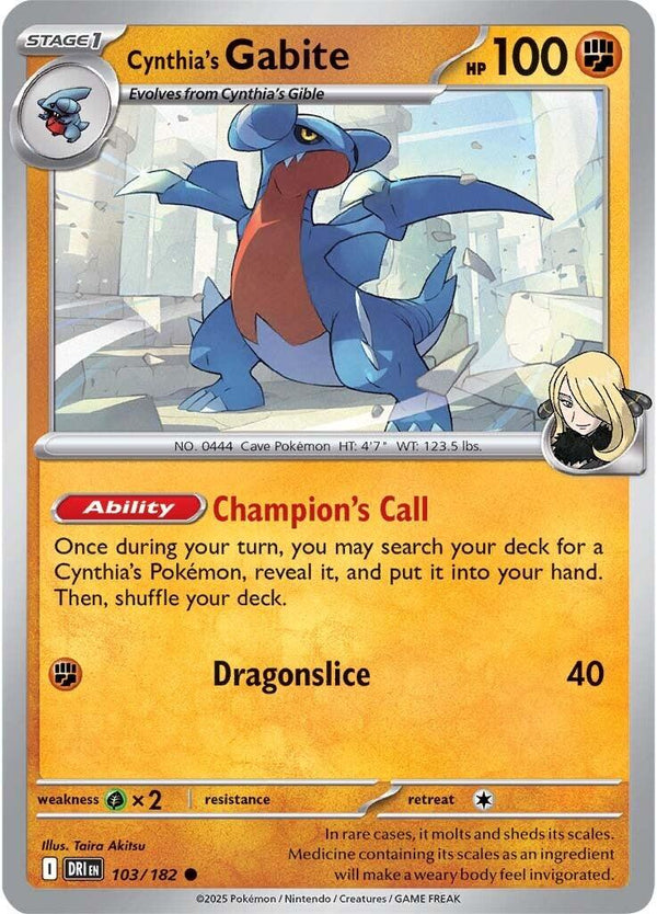 Cynthia's Gabite (103/182) [Scarlet & Violet: Destined Rivals]