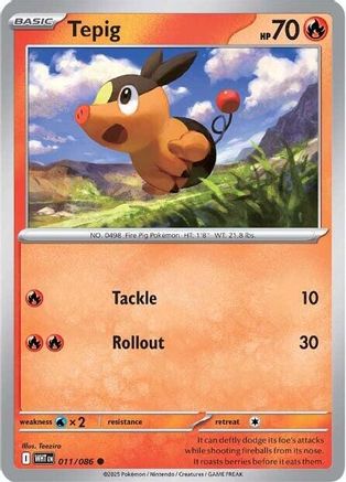 Tepig - 11/086 [SV White Flare] - Holofoil
