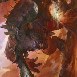 Moraug, Fury of Akoum // Moraug, Fury of Akoum (AZNR-066) (Borderless) [Zendikar Rising Art Series] Foil