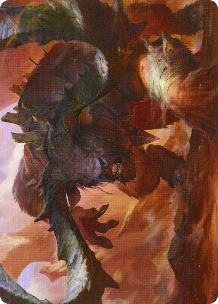 Moraug, Fury of Akoum // Moraug, Fury of Akoum (AZNR-066) (Borderless) [Zendikar Rising Art Series]