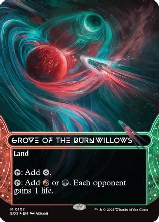 Grove of the Burnwillows (0107) (Borderless) (Galaxy Foil) [Edge of Eternities: Stellar Sights]