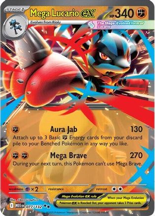 Mega Lucario ex (077/132) [Mega Evolution: Base Set]
