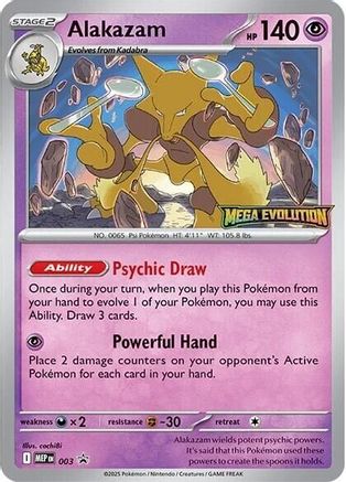 Alakazam - 3 [ME Mega Evolution Promo] - Holofoil