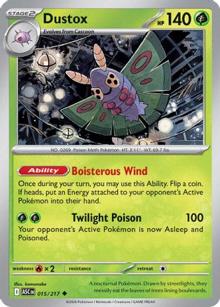 Dustox - 015/217 [ME Ascended Heroes] - Reverse Holofoil
