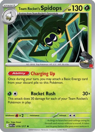Team Rocket's Spidops - 19/217 [ME Ascended Heroes] - Reverse Holofoil