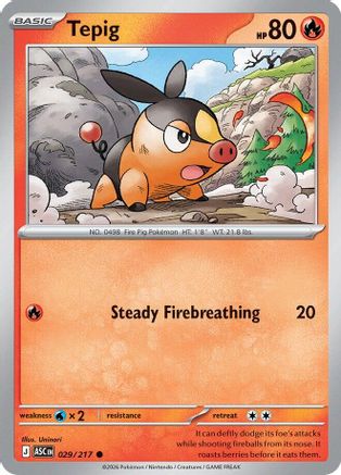 Tepig - 29/217 [ME Ascended Heroes] - Reverse Holofoil