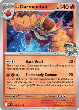 N's Darmanitan - 33/217 [ME Ascended Heroes] - Reverse Holofoil