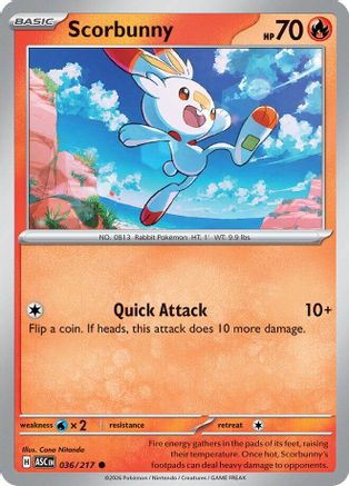 Scorbunny - 036/217 [ME Ascended Heroes] - Reverse Holofoil