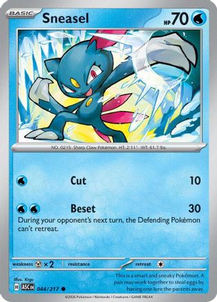 Sneasel - 44/217 [ME Ascended Heroes] - Reverse Holofoil