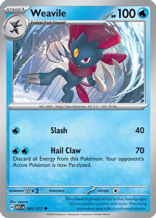 Weavile - 045/217 [ME Ascended Heroes] - Reverse Holofoil