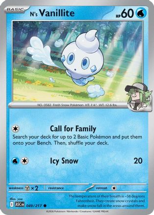 N's Vanillite - 49/217 [ME Ascended Heroes] - Reverse Holofoil