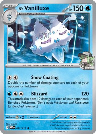 N's Vanilluxe - 51/217 [ME Ascended Heroes] - Reverse Holofoil