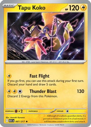 Tapu Koko - 67/217 [ME Ascended Heroes] - Reverse Holofoil
