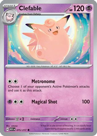 Clefable - 75/217 [ME Ascended Heroes] - Reverse Holofoil
