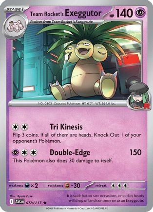 Team Rocket's Exeggutor - 78/217 [ME Ascended Heroes] - Reverse Holofoil